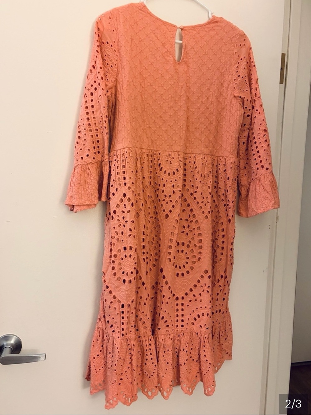 Hidden Alley pink eyelet dress S - Picture 3 of 4